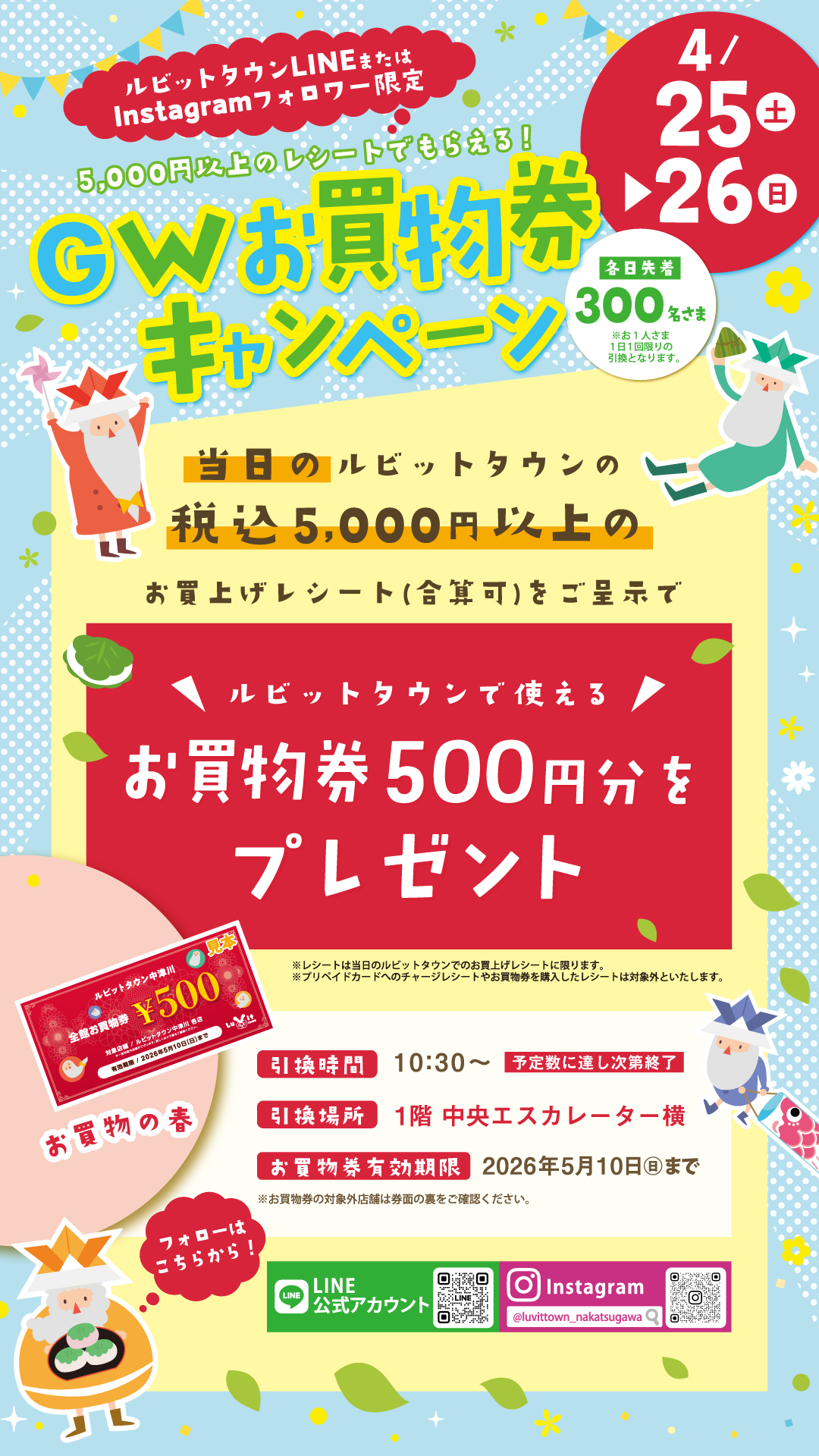 GWお買物券キャンペーン | お知らせ | ルビットタウン 中津川